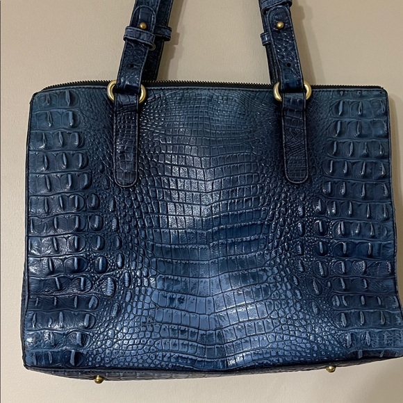 Brahmin Navy Embossed Leather Tote - Picture 3 of 4
